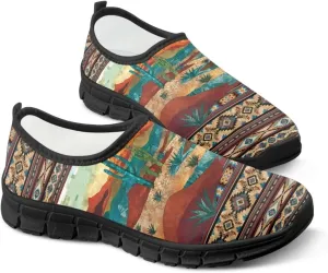 Ethnic Tribe Slip On Shoes for Men,Women Comfortable Leisure Slippers Elastic Black Outsole Walking Sneaker