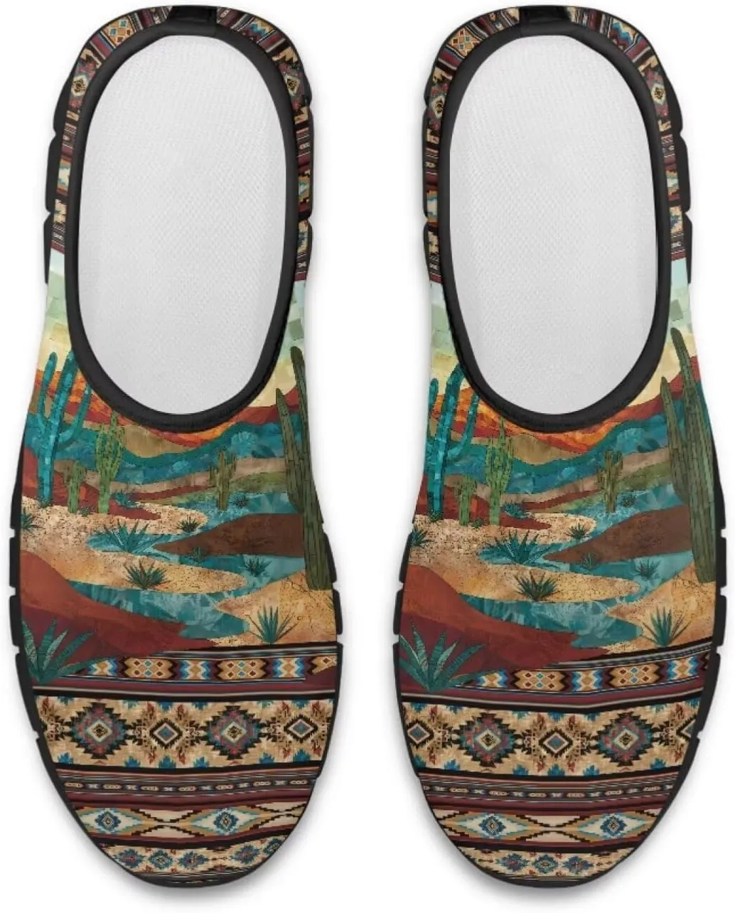 Ethnic Tribe Slip On Shoes for Men,Women Comfortable Leisure Slippers Elastic Black Outsole Walking Sneaker