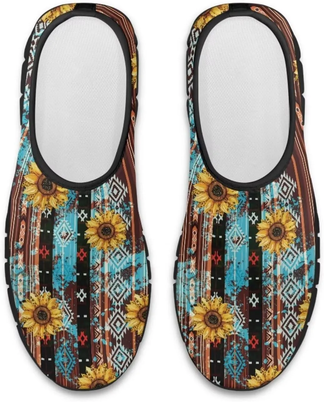 Ethnic Tribe Slip On Shoes for Men,Women Comfortable Leisure Slippers Elastic Black Outsole Walking Sneaker