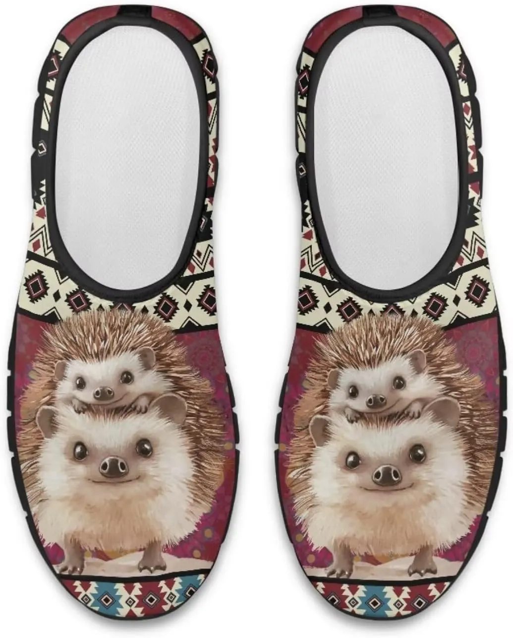 Ethnic Tribe Slip On Shoes for Men,Women Comfortable Leisure Slippers Elastic Black Outsole Walking Sneaker