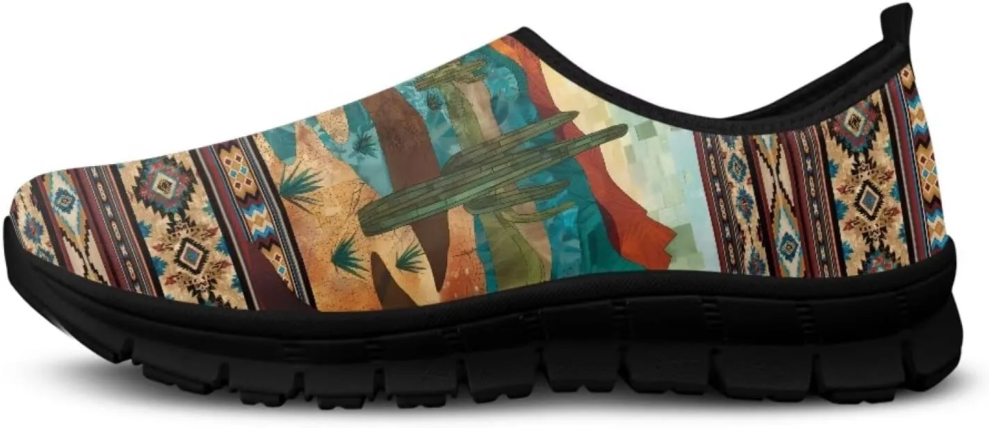 Ethnic Tribe Slip On Shoes for Men,Women Comfortable Leisure Slippers Elastic Black Outsole Walking Sneaker