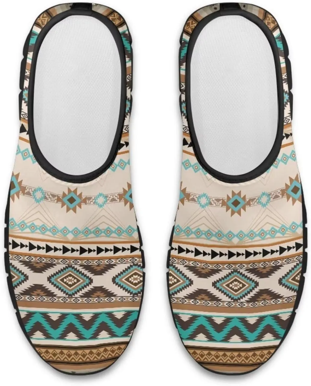 Ethnic Tribe Slip On Shoes for Men,Women Comfortable Leisure Slippers Elastic Black Outsole Walking Sneaker