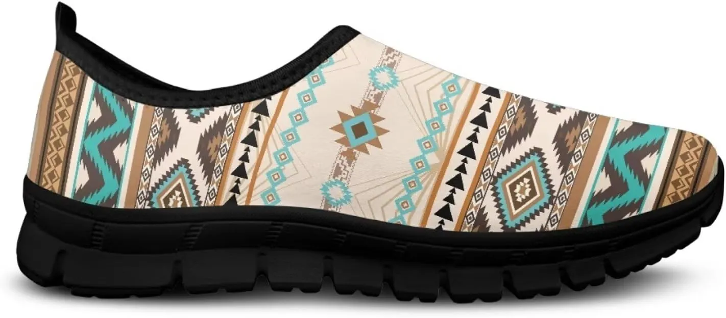 Ethnic Tribe Slip On Shoes for Men,Women Comfortable Leisure Slippers Elastic Black Outsole Walking Sneaker