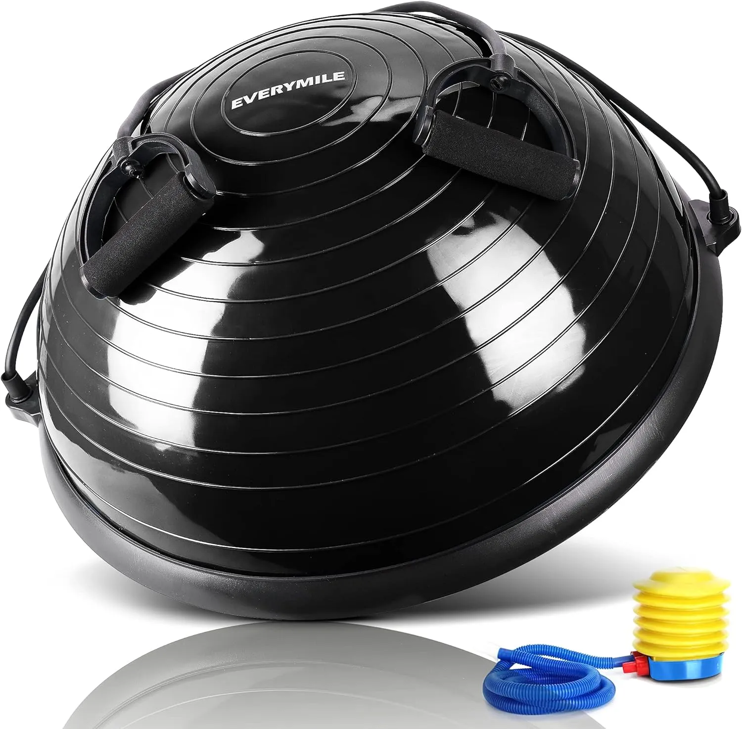 EVERYMILE Balance Ball Trainer with Resistance Bands & Pump Stability, 23.6 inch Yoga Exercise Ball for Home Gym Core Training Anti-Skid Surface