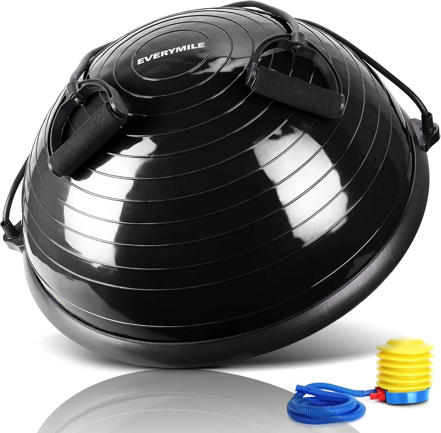EVERYMILE Balance Ball Trainer with Resistance Bands & Pump Stability, 23.6 inch Yoga Exercise Ball for Home Gym Core Training Anti-Skid Surface