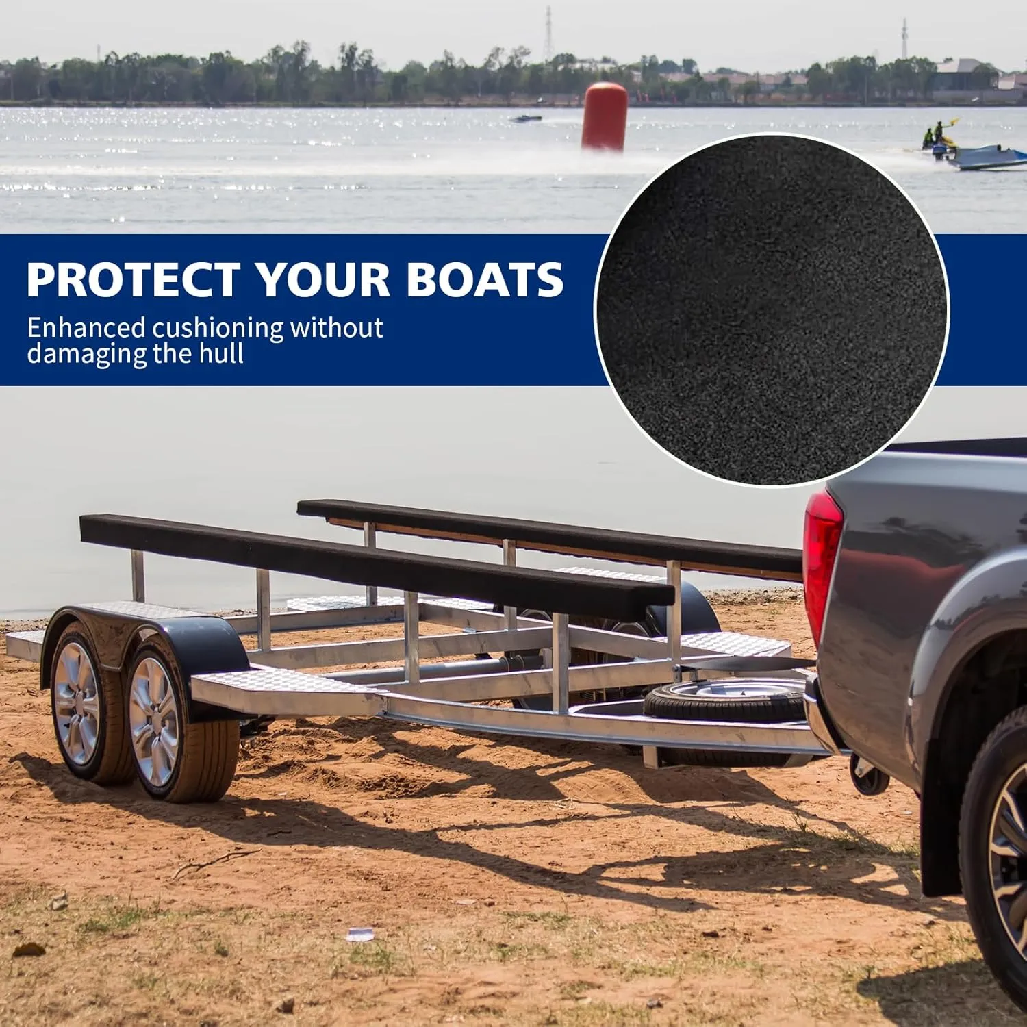 Extra Large Boat Trailer Bunk Carpet - Marine Grade Padding for Boat Trailers Jet Ski Ramps Garages Docks Bunk Board Carpet
