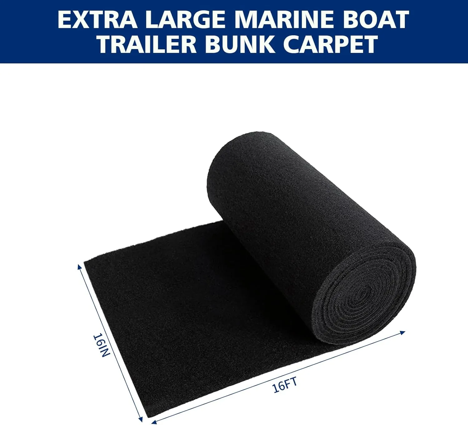 Extra Large Boat Trailer Bunk Carpet - Marine Grade Padding for Boat Trailers Jet Ski Ramps Garages Docks Bunk Board Carpet