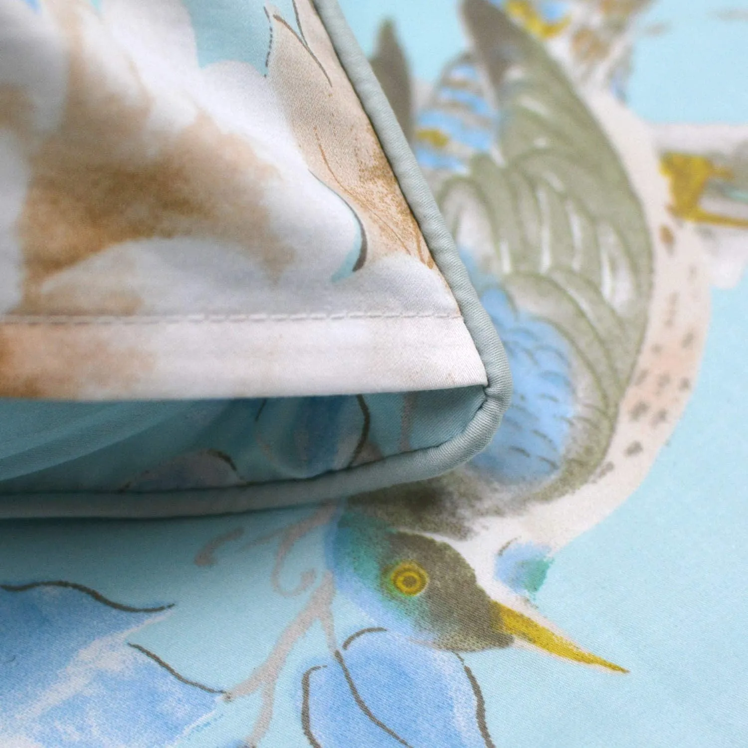 FADFAY Floral Bedding Shabby Blue Bird Print Bed Sheet Set Luxury Bedding Collections 800 Thread Count 100% Egyptian Cotton Deep Pocket, 4 Piece-Twin Size