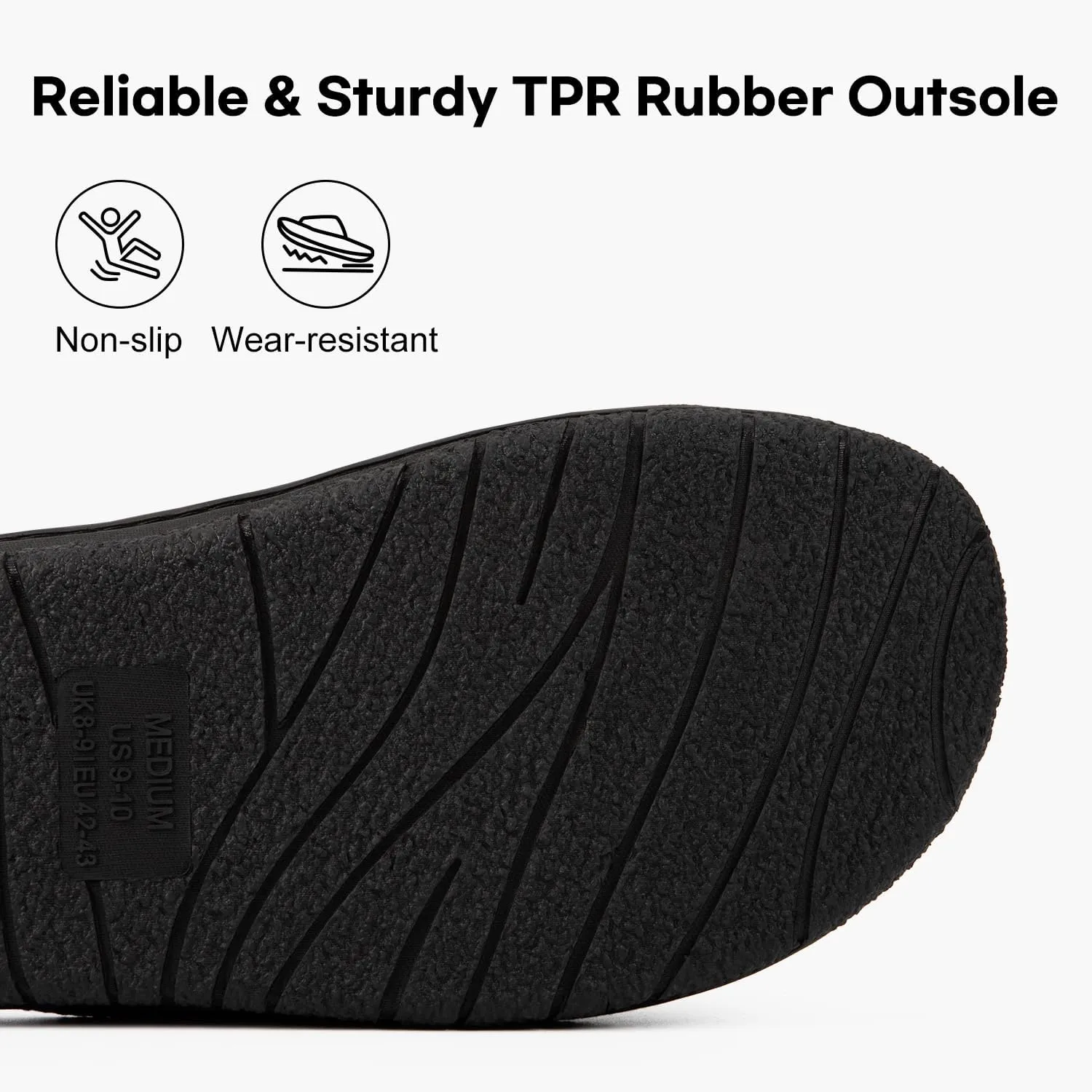 FamilyFairy Men's Adjustable Open Toe Slippers Waffle Comfy Slide Memory Foam House Shoes Indoor Outdoor
