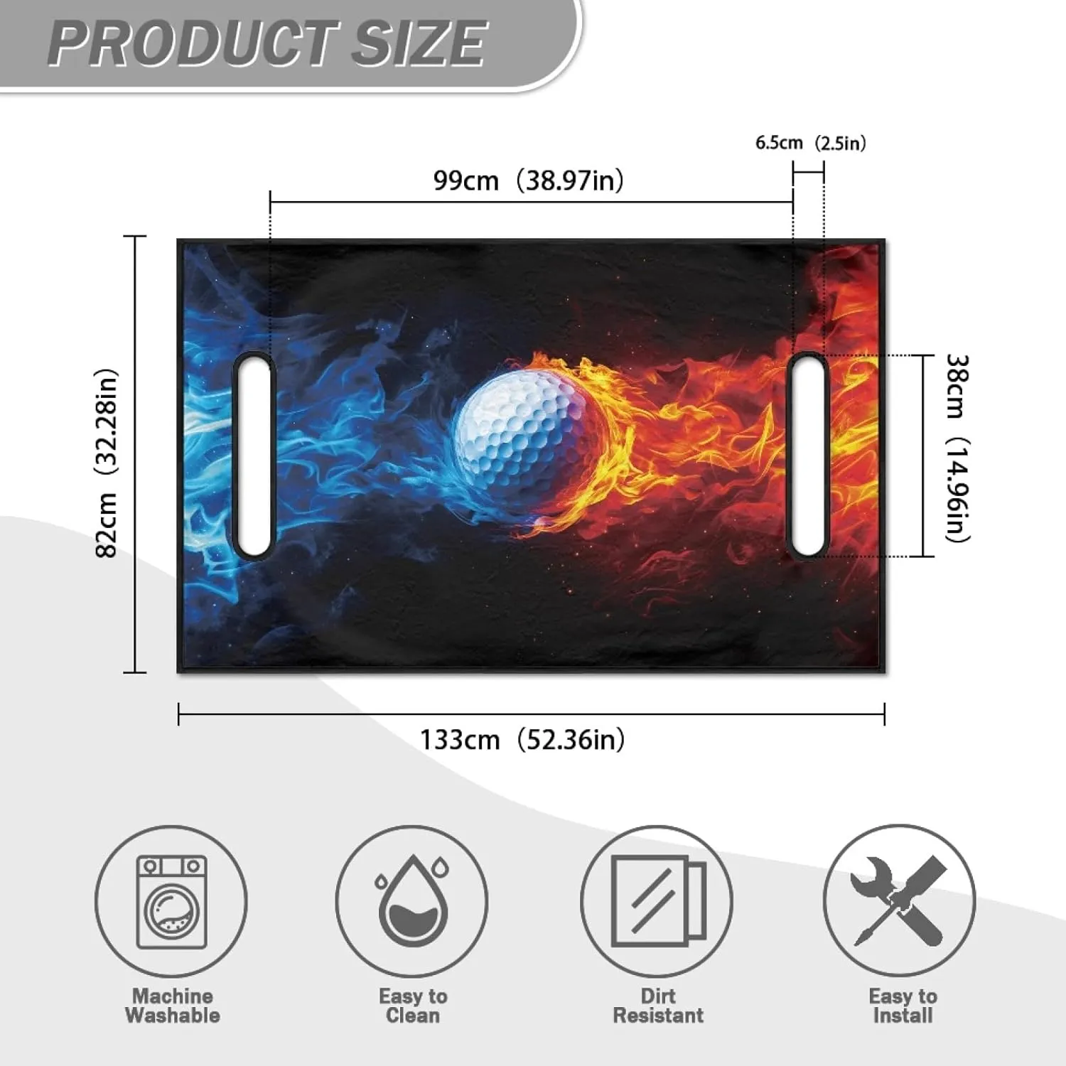 Fashion Print Golf Cart Seat Covers,Universal Golf Cart Seat Towel Fit 2 Seats,Easy to Install