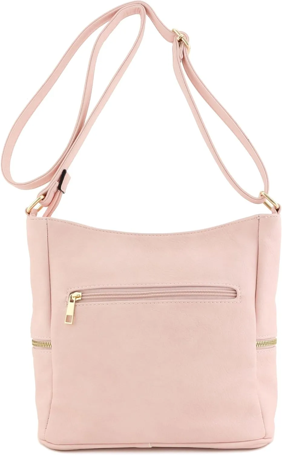 FashionPuzzle Lightweight Tassel Zipper Bucket Crossbody Bag