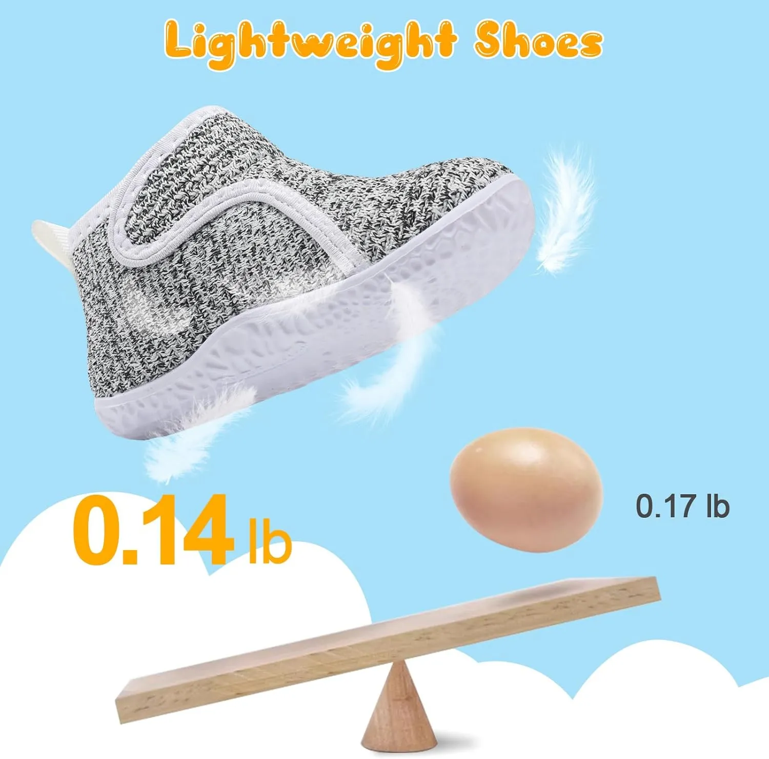 FEETCITY Lightweight Baby Sock Shoes Baby Walking Shoes Boys Girls Infant High-Top Shoe 12-18 Months