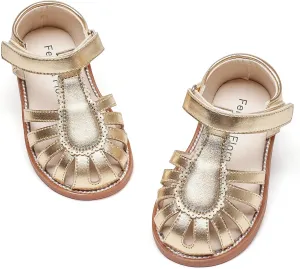Felix & Flora Toddler Girls Sandals Flower Girl Shoes Soft Rubber Princess Summer Flat Shoes