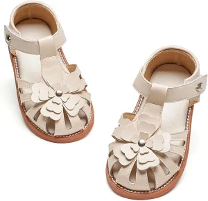 Felix & Flora Toddler Girls Sandals Flower Girl Shoes Soft Rubber Princess Summer Flat Shoes