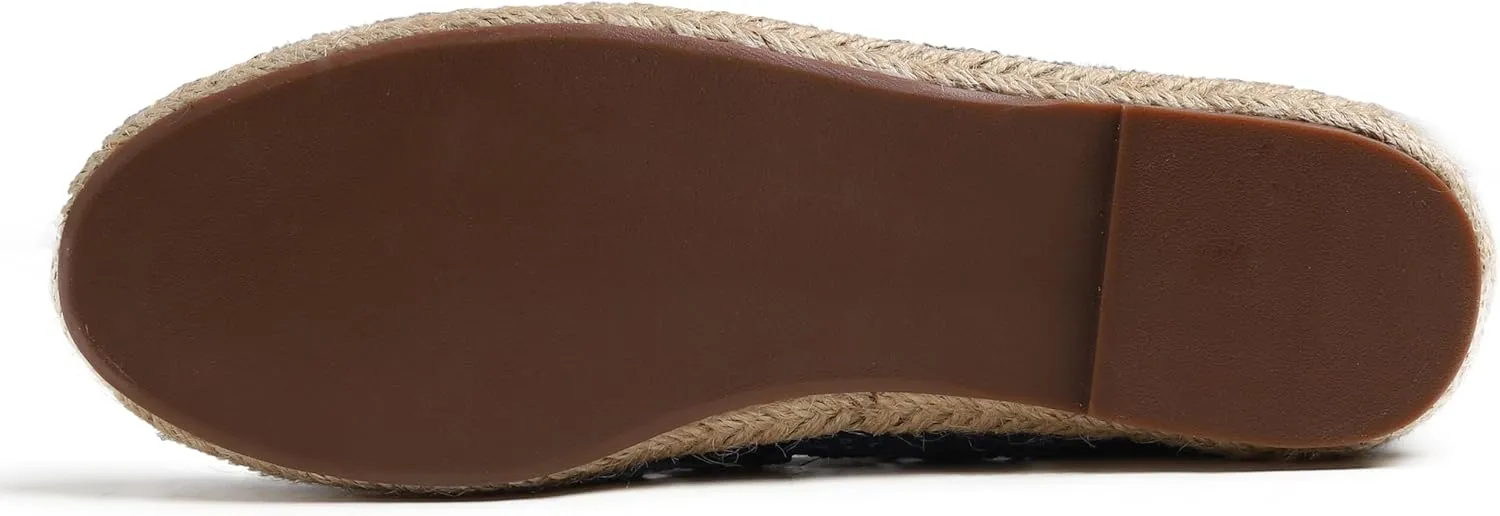 FEVERSOLE Close Toe Espadrilles Women's Comfort Breathable Slip On Flats Shoes