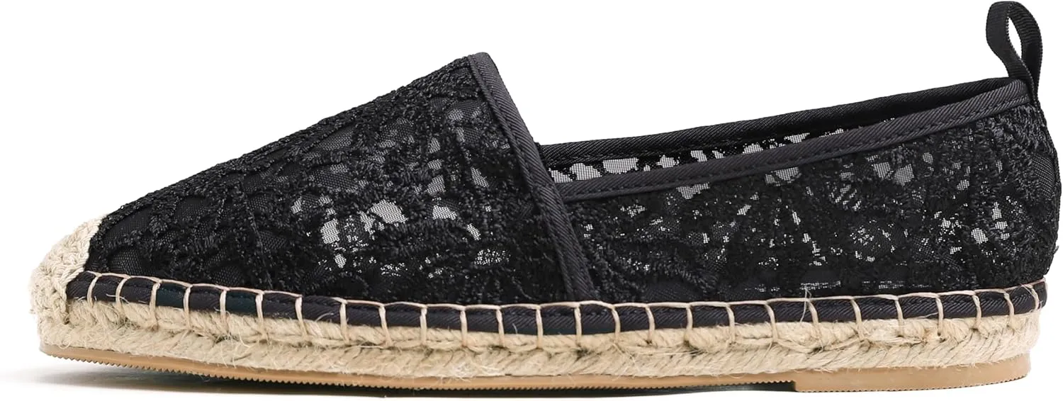 FEVERSOLE Close Toe Espadrilles Women's Comfort Breathable Slip On Flats Shoes