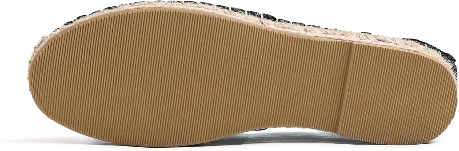 FEVERSOLE Close Toe Espadrilles Women's Comfort Breathable Slip On Flats Shoes