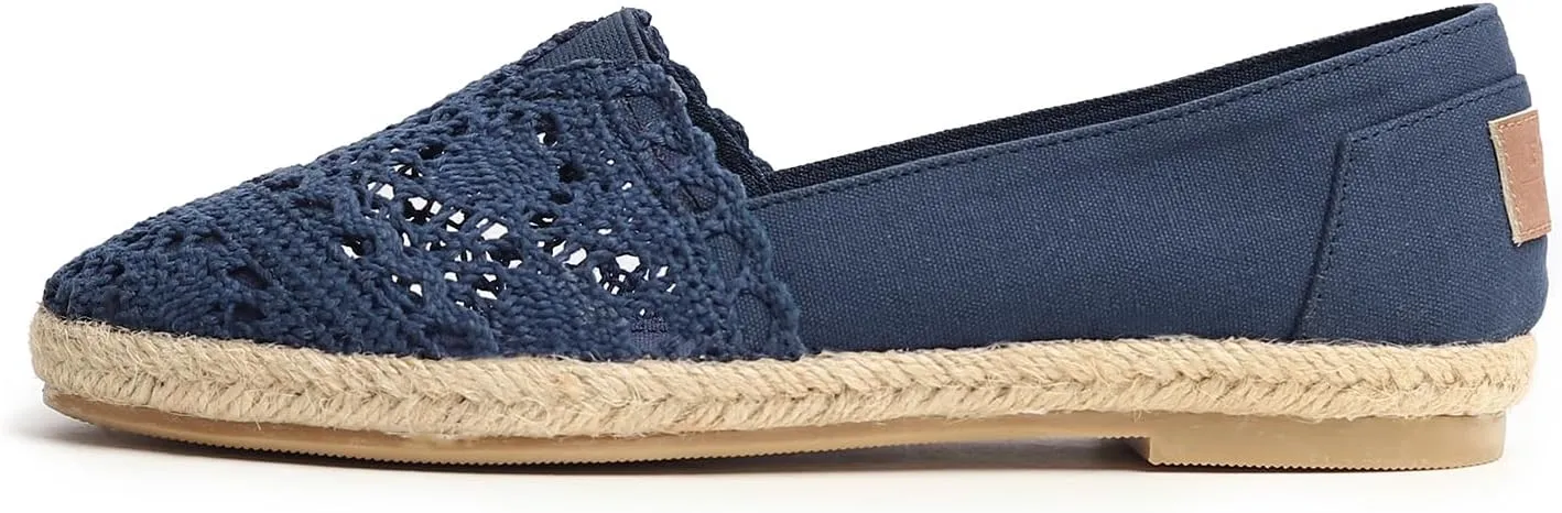 FEVERSOLE Close Toe Espadrilles Women's Comfort Breathable Slip On Flats Shoes