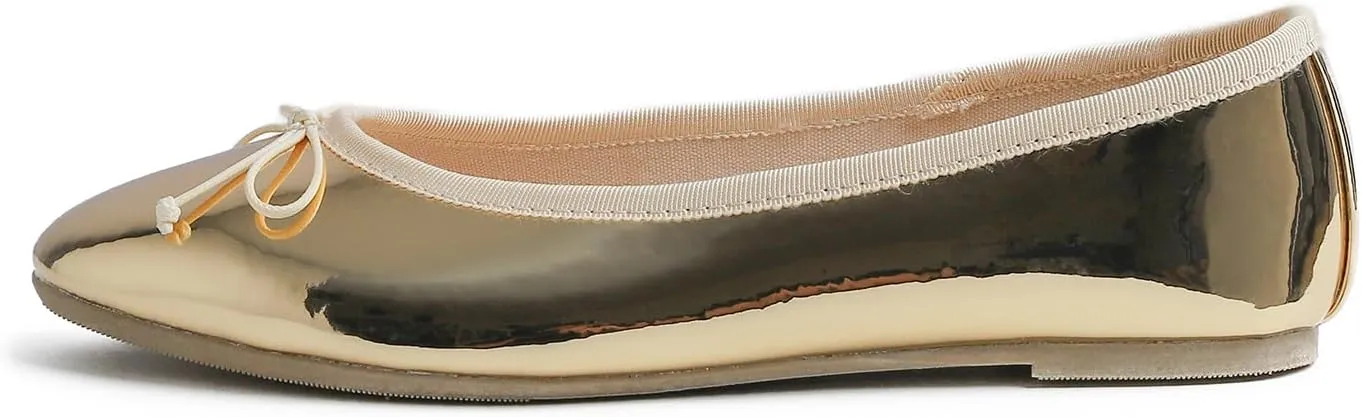 FEVERSOLE Women's Bling Soft Cushioned Comfort Flats Sparkle Party Ballets