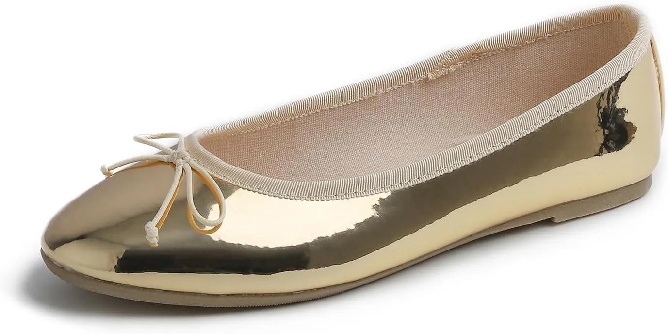 FEVERSOLE Women's Bling Soft Cushioned Comfort Flats Sparkle Party Ballets