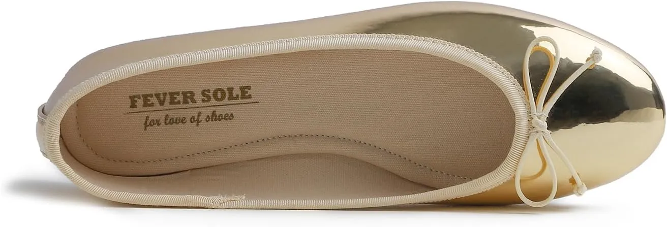 FEVERSOLE Women's Bling Soft Cushioned Comfort Flats Sparkle Party Ballets
