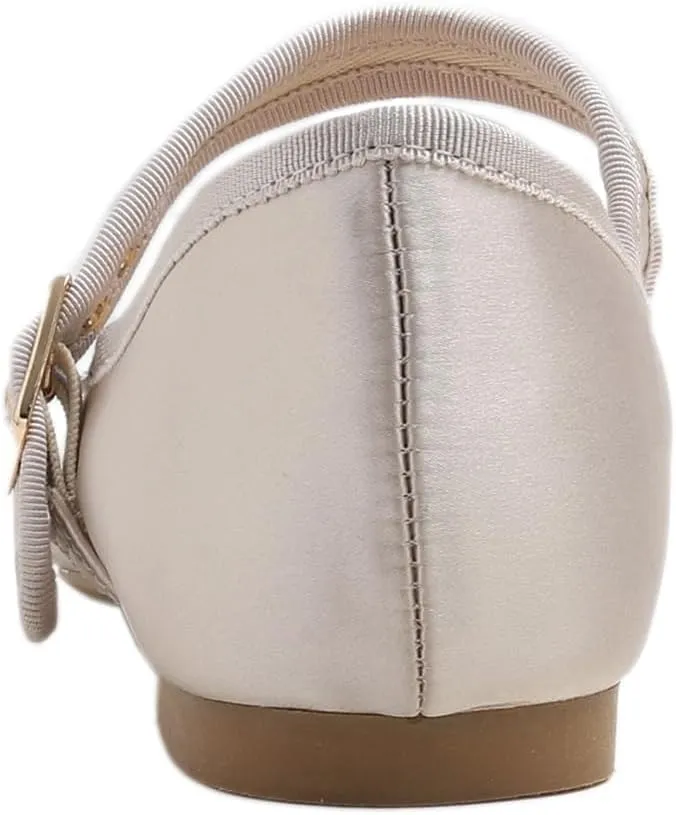 FEVERSOLE Women's Soft Cushion Extra Padded Comfort Round Toe Mary Jane Metal Buckle Fashion Ballet Flats Walking Shoes