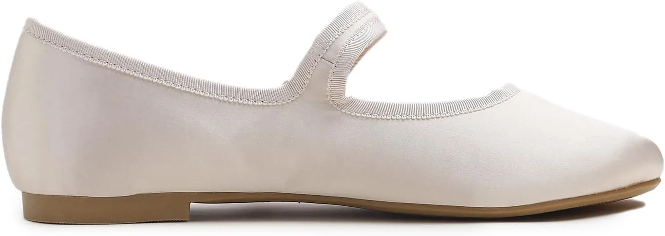 FEVERSOLE Women's Soft Cushion Extra Padded Comfort Round Toe Mary Jane Metal Buckle Fashion Ballet Flats Walking Shoes