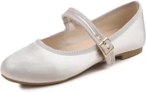 FEVERSOLE Women's Soft Cushion Extra Padded Comfort Round Toe Mary Jane Metal Buckle Fashion Ballet Flats Walking Shoes