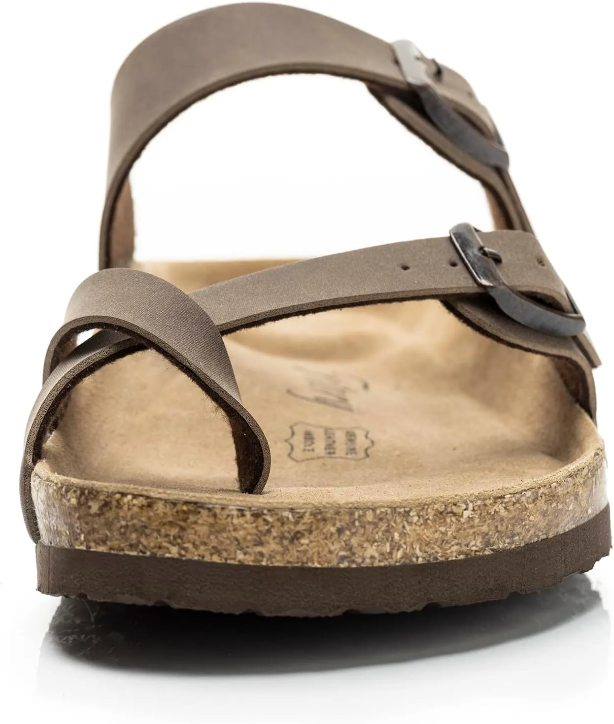 FITORY Womens Leather Slide Sandals with Comfort Cork Footbed Size 6-11