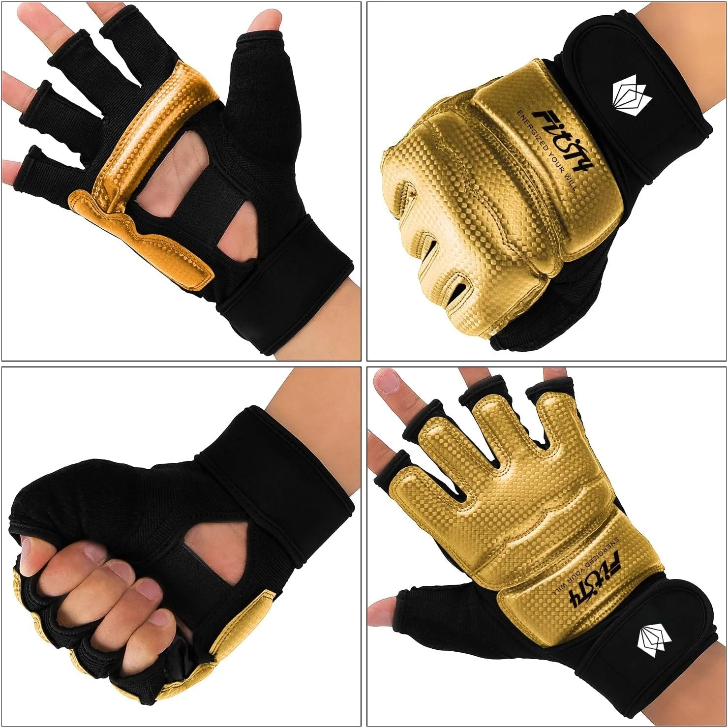 FitsT4 Sports Half Mitts MMA UFC Training Boxing Punch Bag Martial Arts Gloves