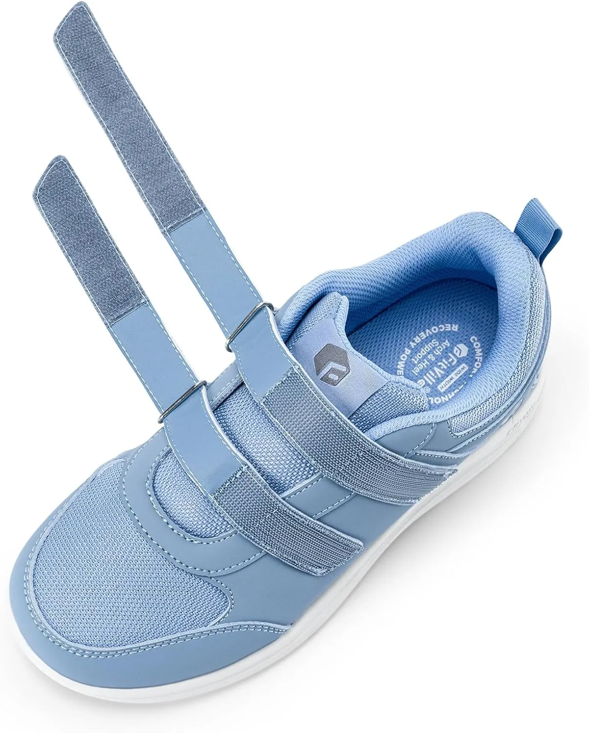 FitVille Diabetic Shoes for Women Wide Width Lightweight Adjustable Strap Comfortable Mesh Wide Width Walking Shoes for Women