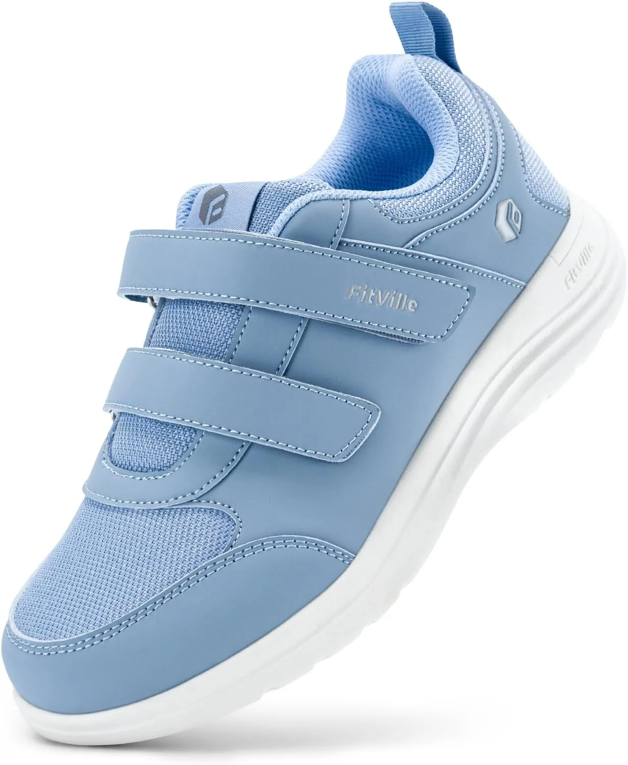 FitVille Diabetic Shoes for Women Wide Width Lightweight Adjustable Strap Comfortable Mesh Wide Width Walking Shoes for Women