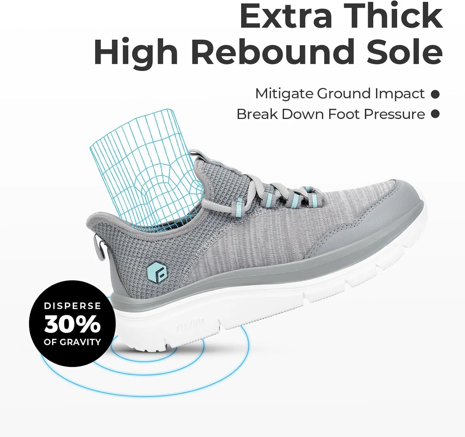 FitVille Women's Slip On Sneakers Wide Shoes Hands Free Running Shoes Slip-On Walking Shoes for Flat Feet Plantar Fasciitis Heel Pain Relief - Cloud Walker V7