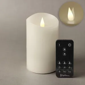Flameless LED Candles with Remote Control, 3"x 5.1"Flickering 3D Moving Flame Battery Operated Candles in Real Wax Shell for Indoor Use, Home Decor White
