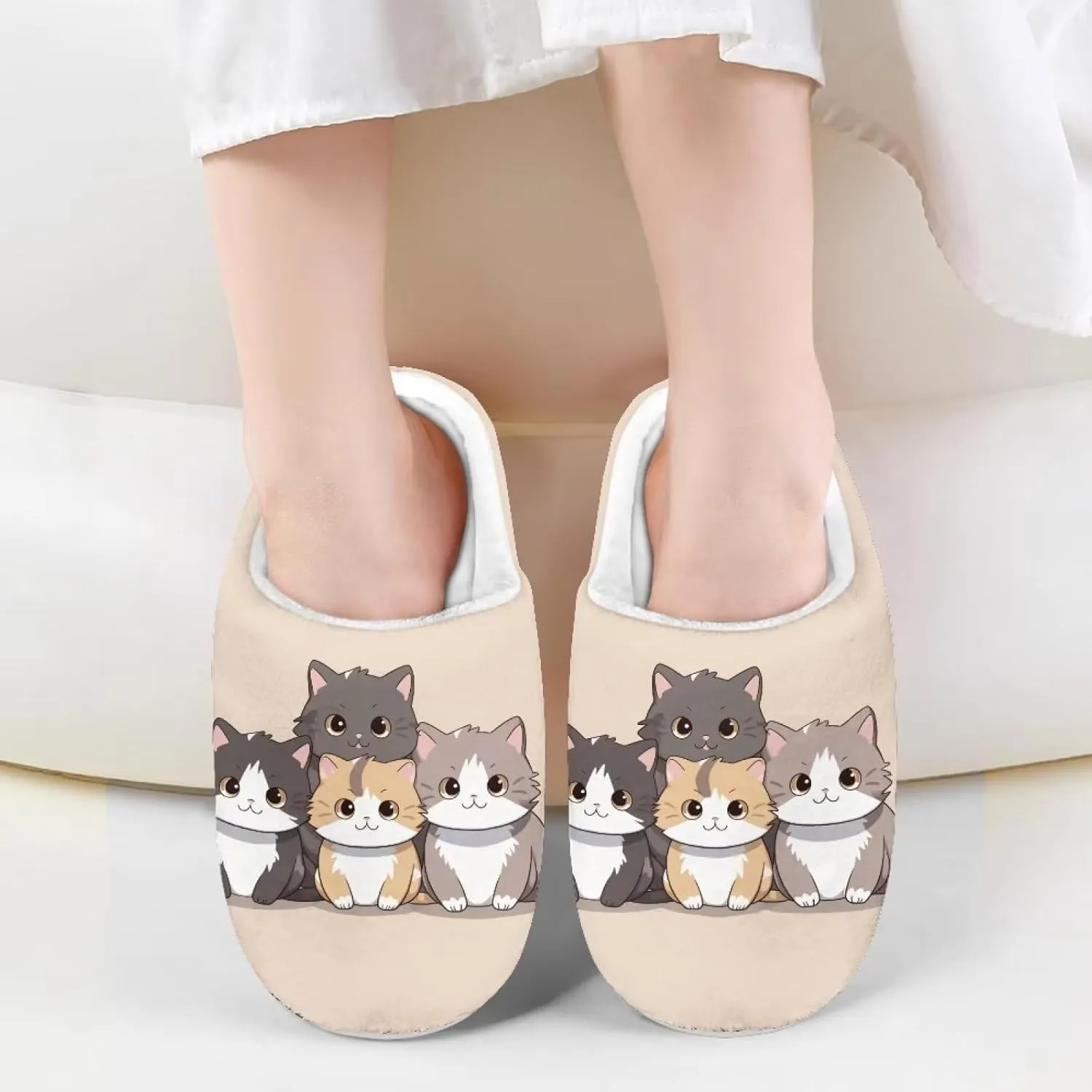Flashideas Toddler Slippers Indoor Outdoor Anti-Skid Warm Cozy Foam Slide Soft Fuzzy Slippers