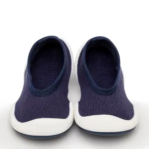 Flat Navy Soft Cotton Sock Shoes