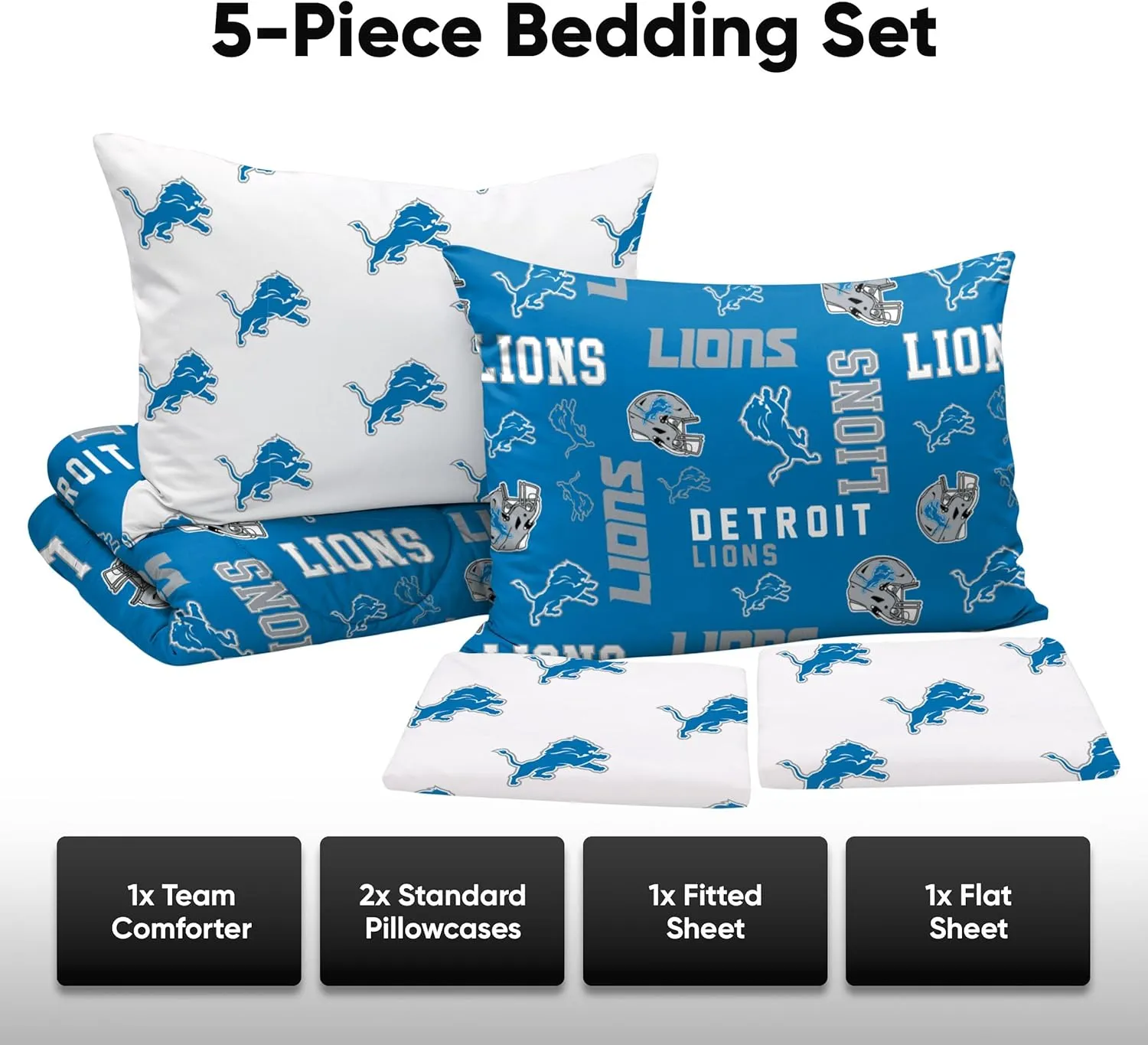 FOCO Philadelphia Eagles NFL Team Color Bed In a Bag Comforter Bedding 5 Piece Full Set