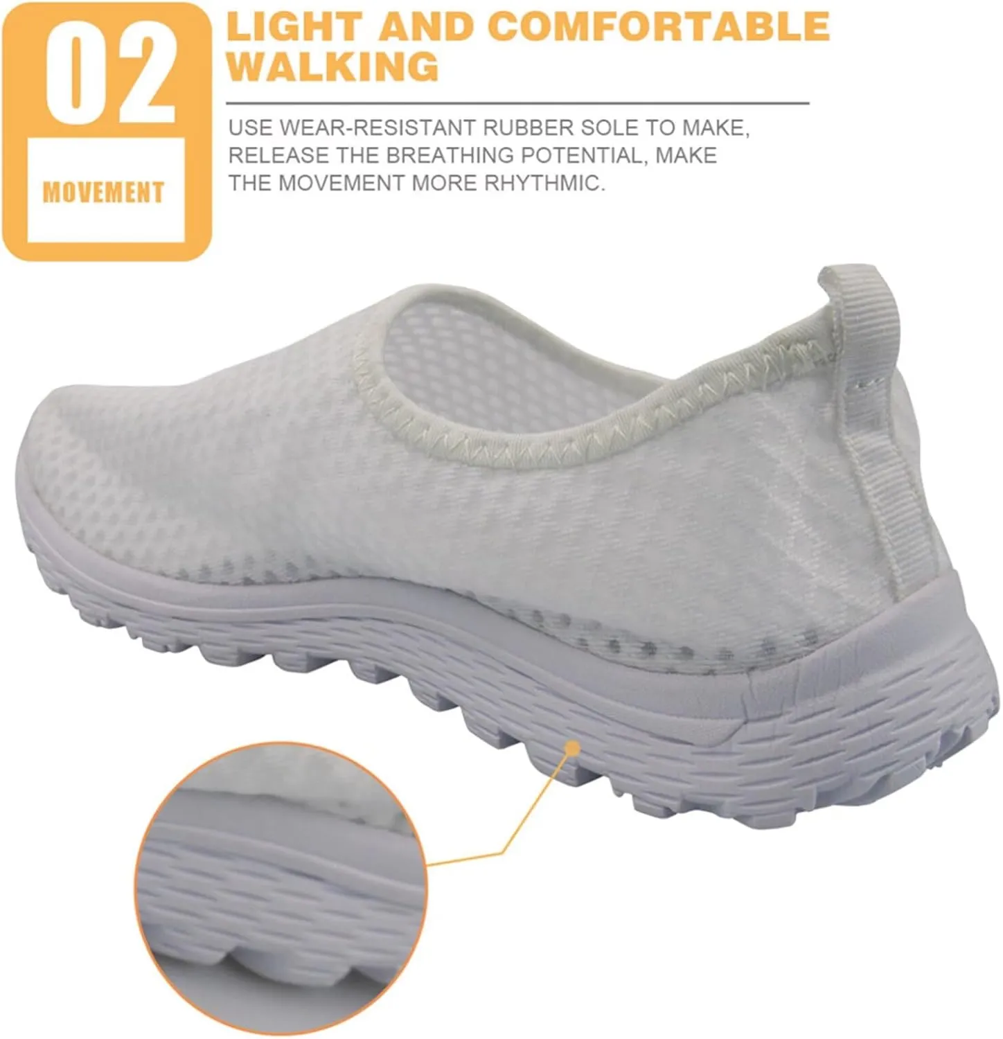 Forchrinse Music Note Women’s Walking Shoes Men’s GO Walk Soft Mesh Slip on Sneakers Lightweight Work Shoes