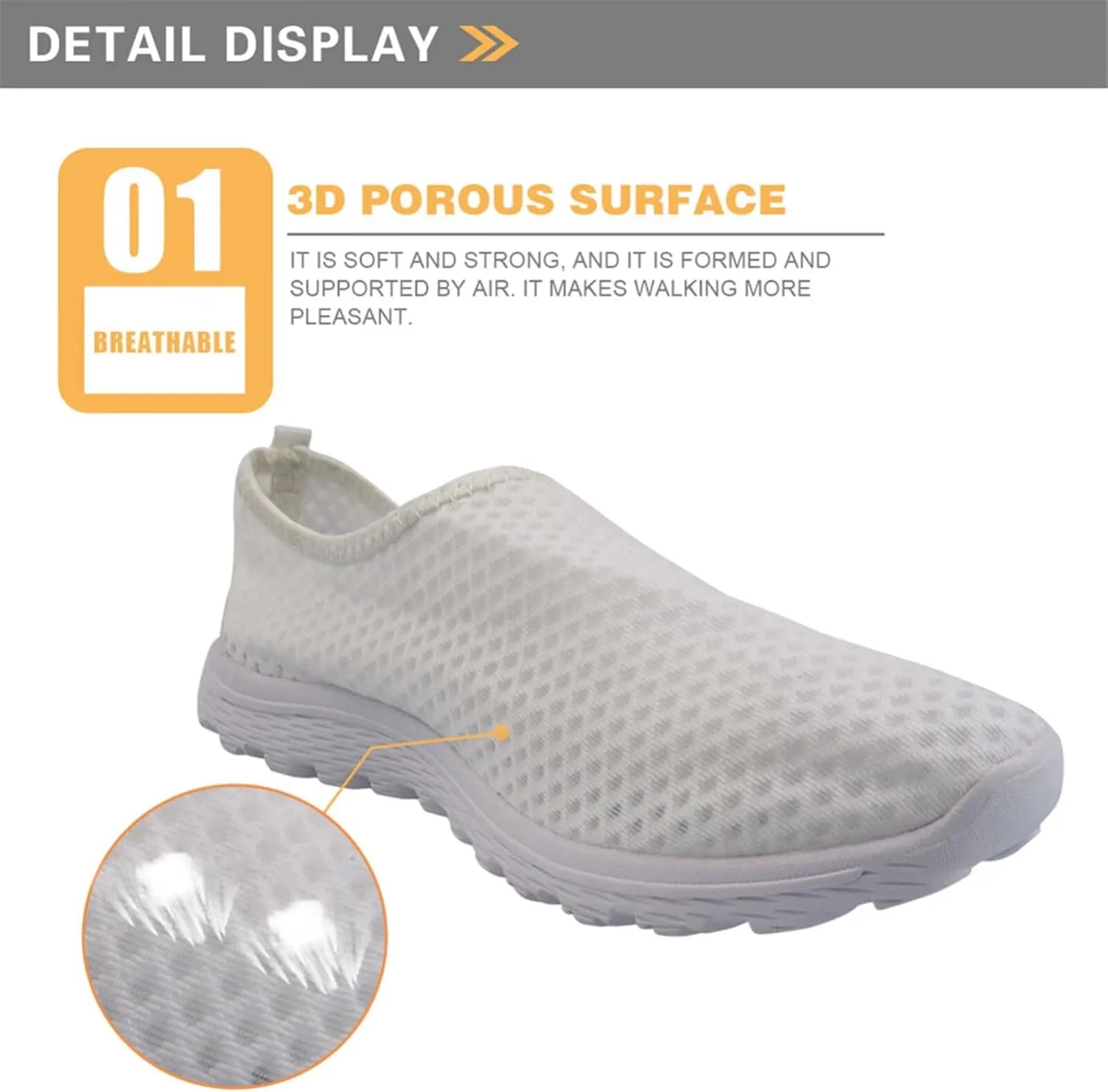 Forchrinse Music Note Women’s Walking Shoes Men’s GO Walk Soft Mesh Slip on Sneakers Lightweight Work Shoes