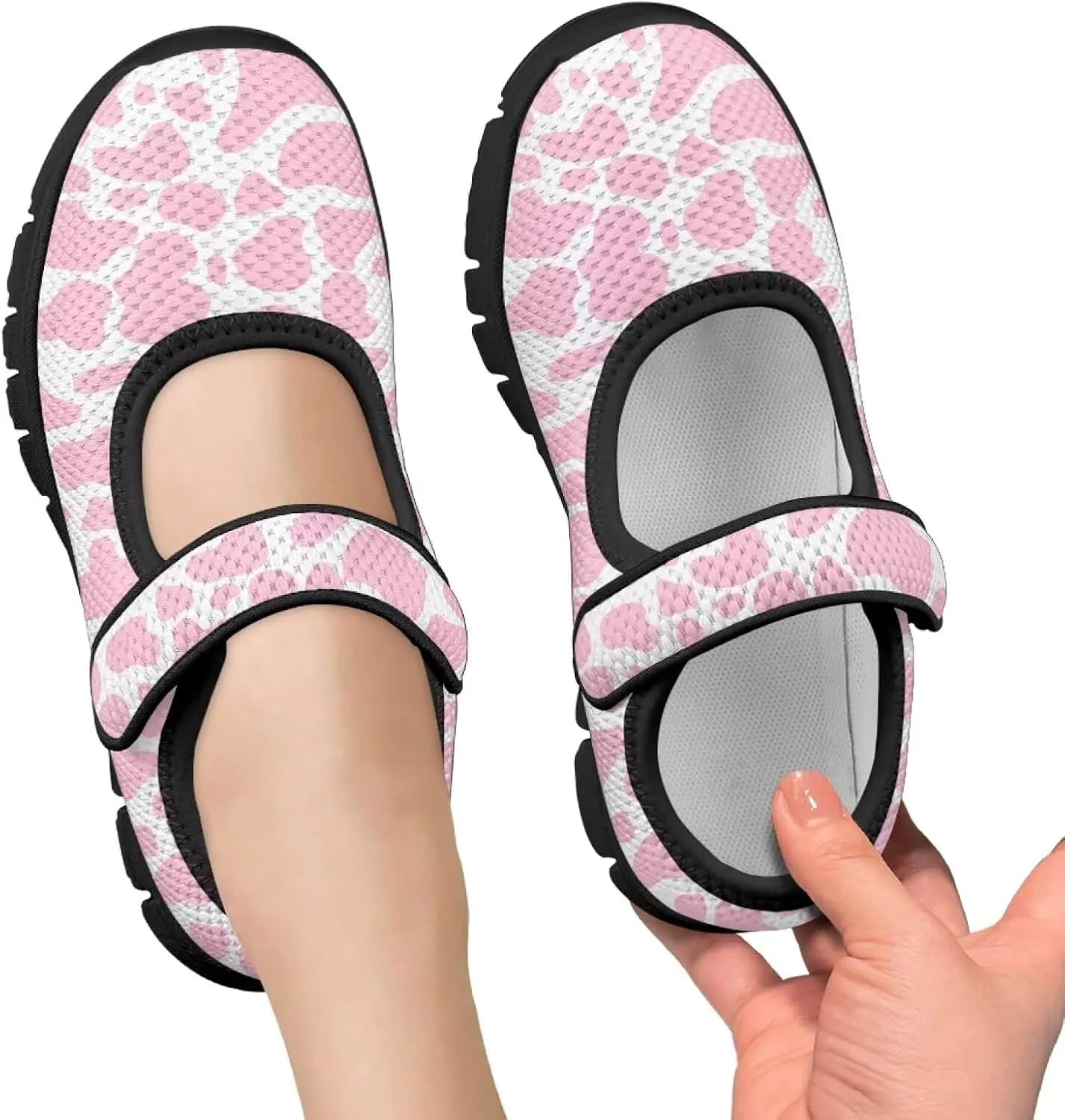 Forchrinse Rainbow Girls and Toddler Mary Jane Sneakers Soft Sole Barefoot Flats Comfort School Party Play Shoes Ballet Flats for Kids Size 11-2.5