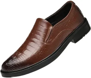 Formal Shoes for Mens Vegan Pu Leather Slip-on Breathable Prom Wedding Anti-Slip Casual