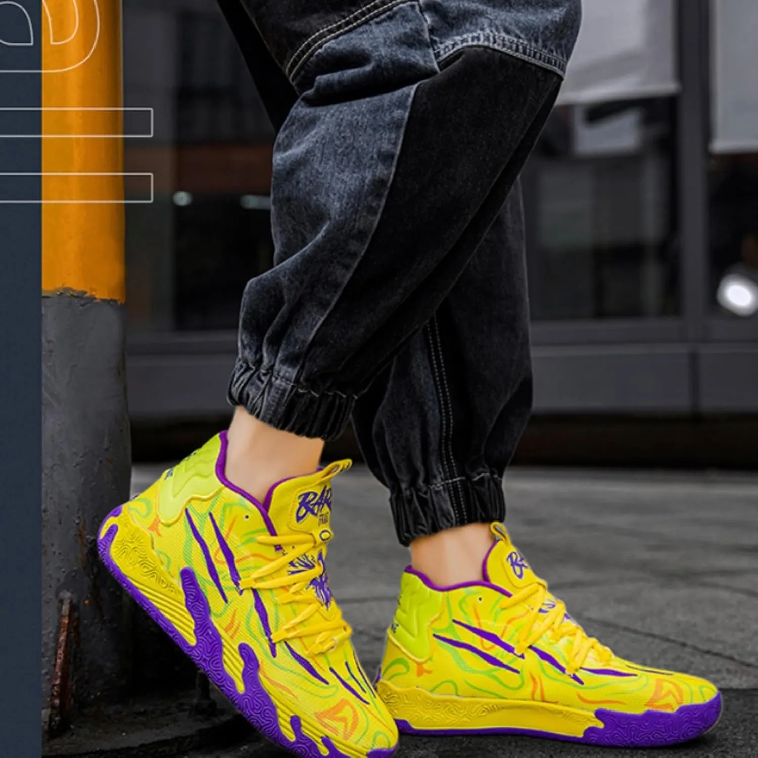 FOTN Womens Multicolour Lace Up Fashion Sneaker High-Top Casual Breathable Sports Athletic Walking Running Basketball Shoes