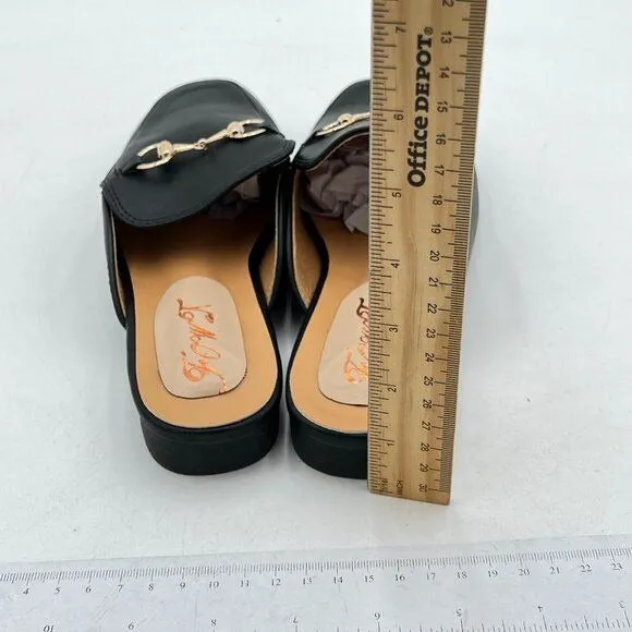 FOWT Black Mules for Women Round Toe Slip On Mules Comfortable Loafer Shoe