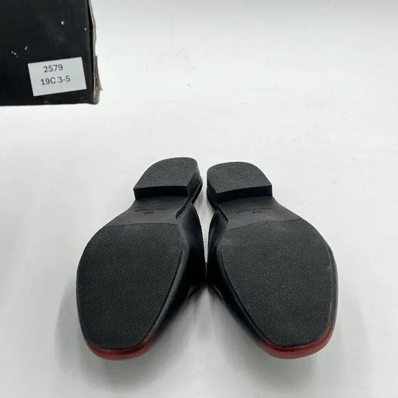 FOWT Black Mules for Women Round Toe Slip On Mules Comfortable Loafer Shoe