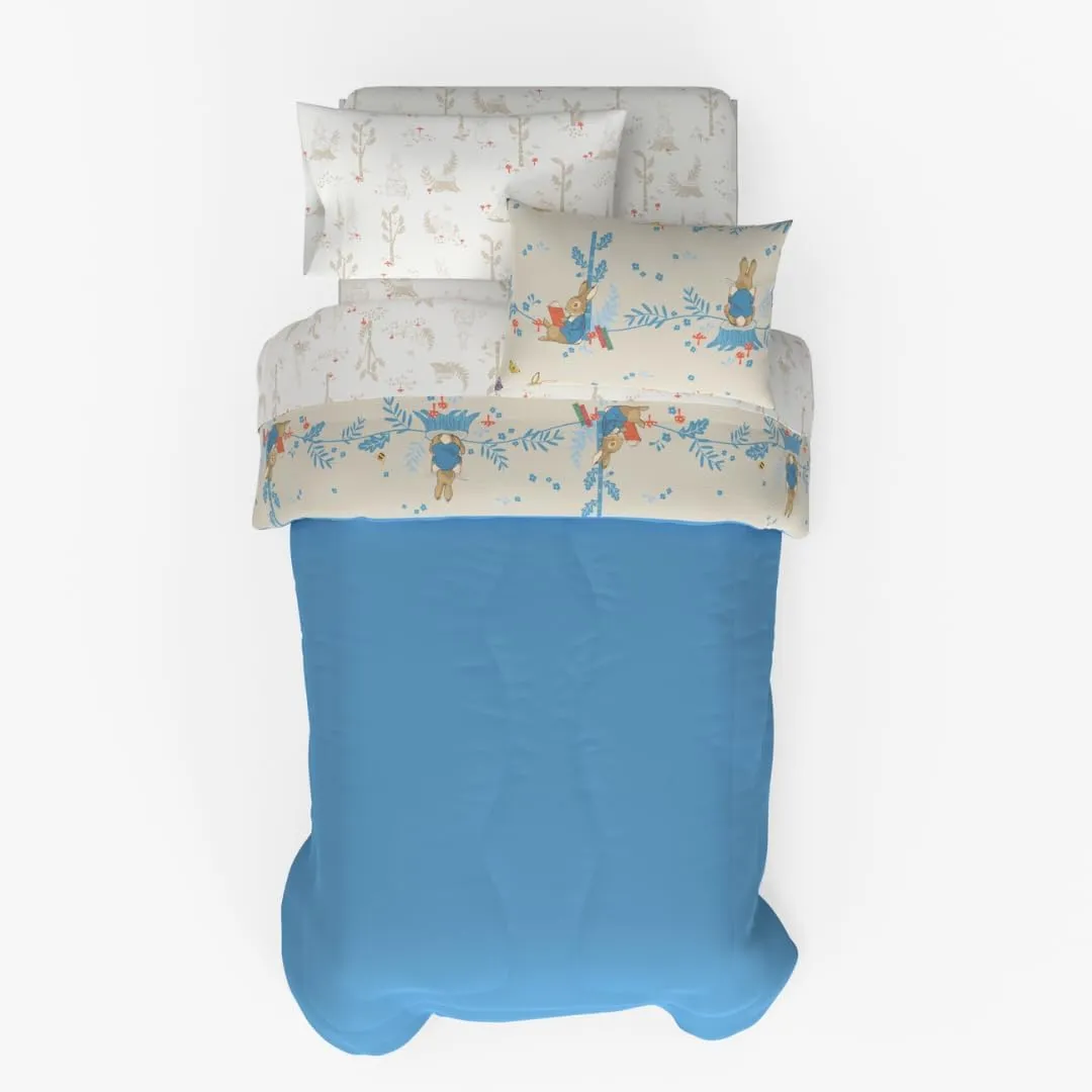 Franco Peter Rabbit Easter Kids Bedding Super Soft & Cozy Reverisble Microfiber Comforter and Sheet Set with Sham, 5 Piece Twin Size, (Officially Licensed Product)