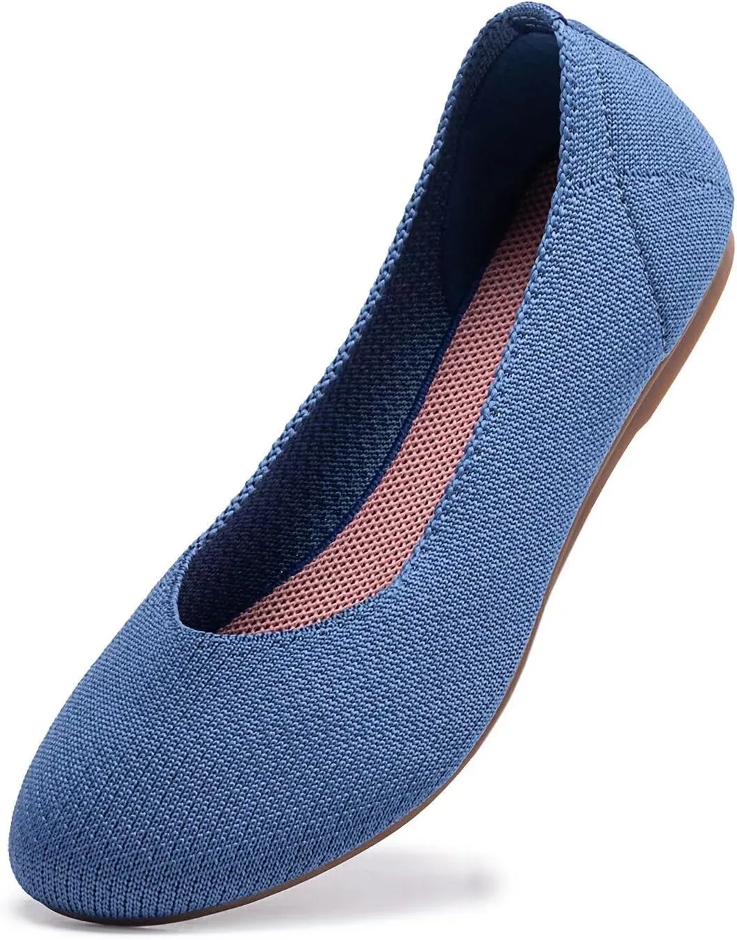 Frank Mully Women’s Ballet Flat Shoes Knit Dress Shoes Round Toe Slip On Ballerina Walking Flats Shoes for Woman Low Wedge Comfort Soft