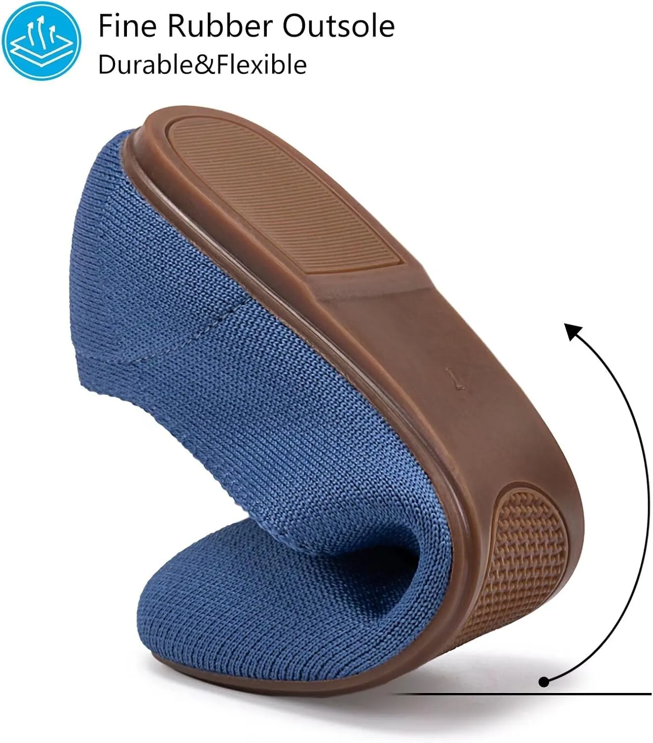 Frank Mully Women’s Ballet Flat Shoes Knit Dress Shoes Round Toe Slip On Ballerina Walking Flats Shoes for Woman Low Wedge Comfort Soft