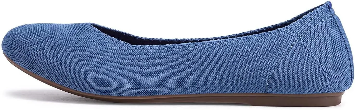 Frank Mully Women’s Ballet Flat Shoes Knit Dress Shoes Round Toe Slip On Ballerina Walking Flats Shoes for Woman Low Wedge Comfort Soft