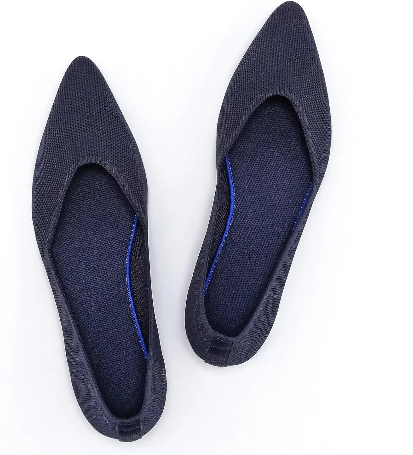 Frank Mully Womens Flat Shoes Classic Pointed Toe Flats Knitted Dress Shoes Soft Flats for Woman Comfortable Dressy