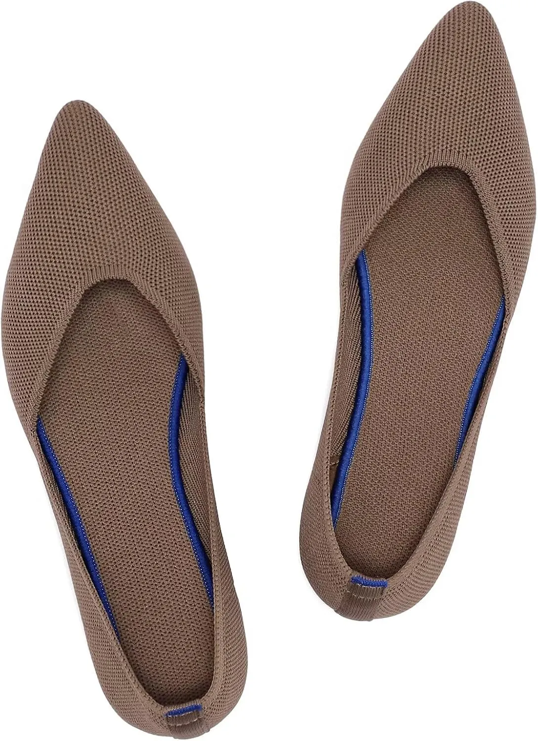 Frank Mully Womens Flat Shoes Classic Pointed Toe Flats Knitted Dress Shoes Soft Flats for Woman Comfortable Dressy